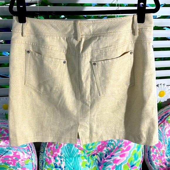 Cache gold shimmer skirt with rhinestone rivets - Picture 4 of 6